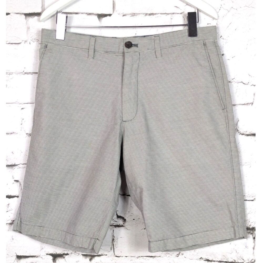 BANANA REPUBLIC Seersucker Chino Shorts 10" Sporty Gray Preppy Cotton Size 33